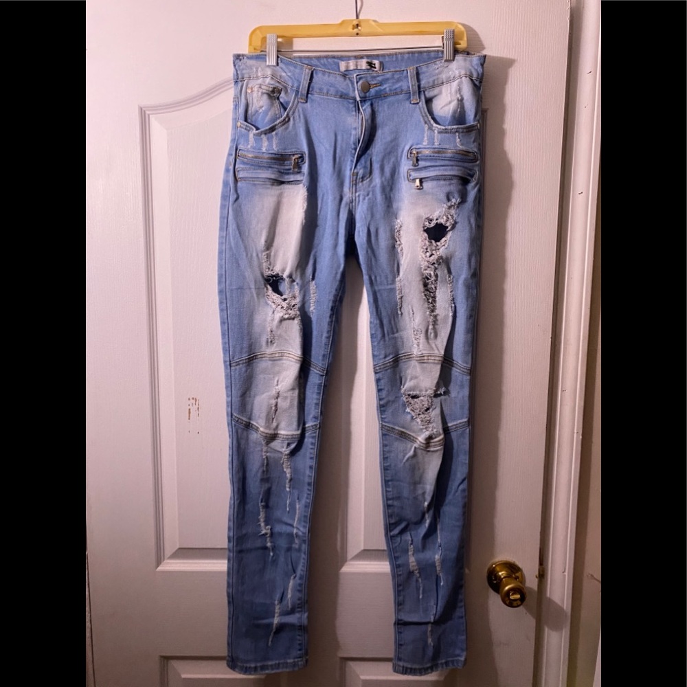 Blue topic distress blue Jean